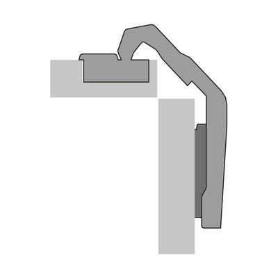 135° HETTICH hinge without self closing feature (Intermat 9930), Overlay, in Obsidian Black - (HTT-9116394 / HTT-9116927)