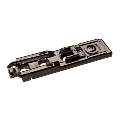 Linear Mounting Plate with Direct height adjustment, in obsidian black, Hole line 20 x 32 mm