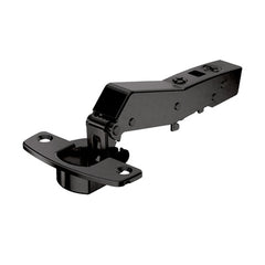 Sensys angle hinge W45 with integrated silent system (Sensys 8639i W45) Soft-Closing, in obsidian black, overlay, Opening angle 95° ( HTT-9091747 /HTT-9091860)