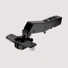 Sensys angle hinge W45 with integrated silent system (Sensys 8639i W45) Soft-Closing, in obsidian black, overlay, Opening angle 95° ( HTT-9091747 /HTT-9091860 / HTT-9091880)