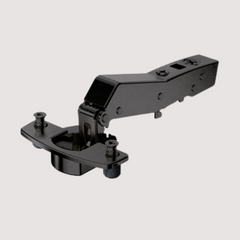 Sensys angle hinge W45 with integrated silent system (Sensys 8639i W45) Soft-Closing, in obsidian black, overlay, Opening angle 95° ( HTT-9091747 /HTT-9091860 / HTT-9091880)