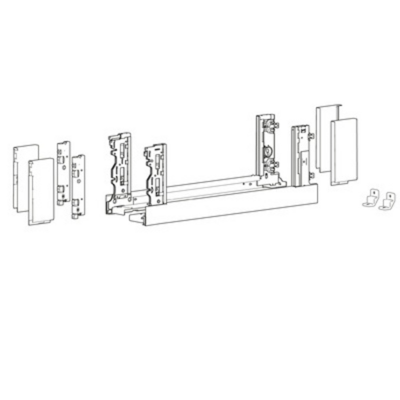 AvanTech YOU Inlay drawer side profile set in anthracite/white finish (For Inlay Glass Profile)