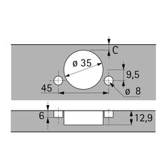 110º HETTICH Sensys Inset hinge with integrated Silent System (SOFT CLOSING) -  HTT-9073607 / HTT-9073622 /HTT-9073610/ HTT-9073628