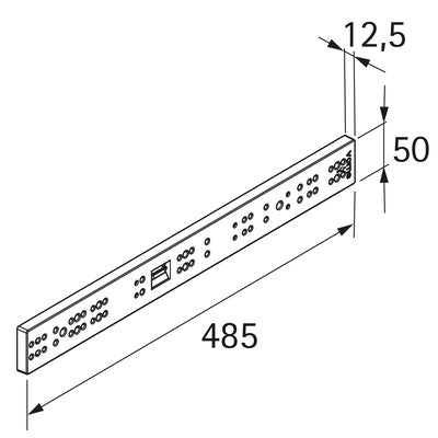 Spacer profile, 25 x 486 x 50, White (HTT-13952)