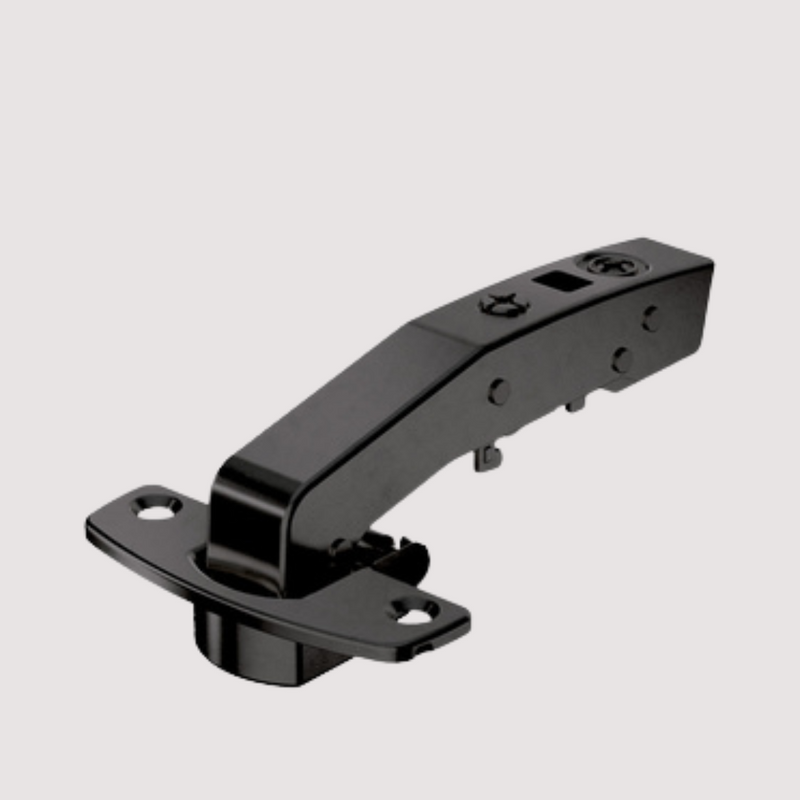 Sensys angle hinge W90 with integrated silent system (Sensys 8639i W90), in obsidian black, inset, Opening angle 95°