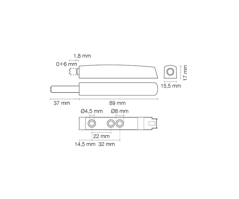 Maco Push-to-open piston (Concealed)