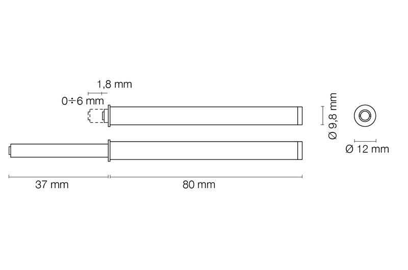 Maco Push-to-open piston (Concealed)