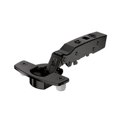 Sensys 110° hinge with integrated silent system (Sensys 8645i) (Soft-Closing), in obsidian black, overlay, Opening angle 110°, HTT-9091738 (TH Pattern)/HTT-9341256 (TB Pattern)/ HTT-9117003 (TB Pattern)