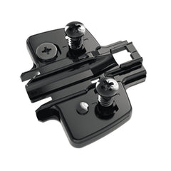 Cross mounting plate with Direct height adjustment, in obsidian black, Hole line 37 x 32 mm, with euro screws