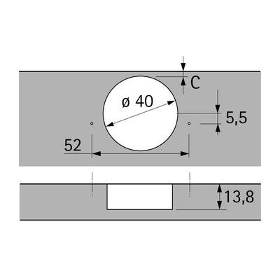 Intermat Spezial thick door hinge Opening angle 95°,  screwing on ( HTT-9155241 )
