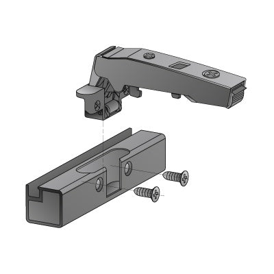 Sensys aluminium frame hinge with integrated silent system (Sensys 8638i), nickel plated, overlay, Opening angle 95°, for screwing on (HTT-9072524)