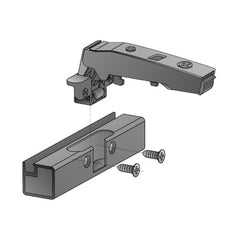 Sensys aluminium frame hinge with integrated silent system (Sensys 8638i), nickel plated, overlay, Opening angle 95°, for screwing on (HTT-9072524)