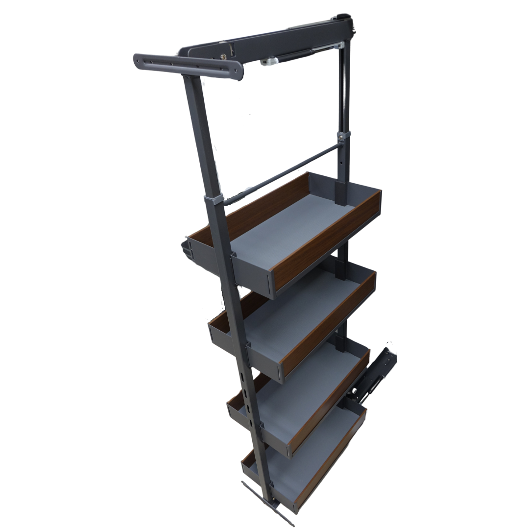 Pull-Out Pantry - Dark Grey, Walnut (WPA Series)