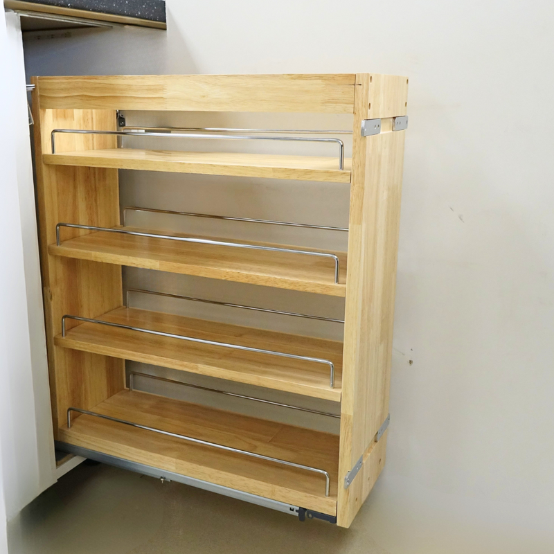 Wooden Media Rack スペースエイジ モダン ミッドセンチュリー Solid Wood Spice Rack (Bottom Mounted) | JC Furniture Hardware