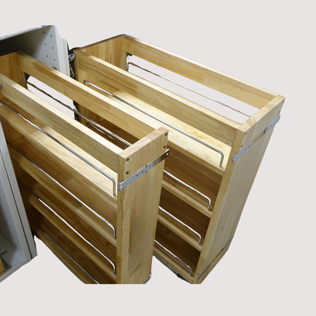 Solid Wood Spice Rack Bottom Mounted
