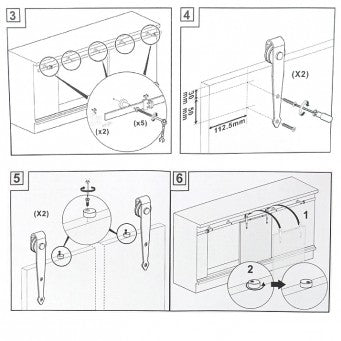 Sliding Mini Barn Door Track+Roller Set (Satin Nickel)