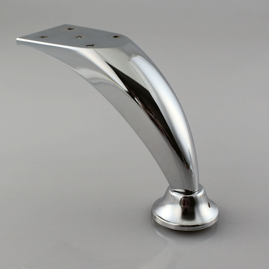 Cabinet Leg - Angle - H4-3/4" - Metal - Brush Nickel , Chrome