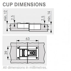 TIOMOS FLAP HINGE Set 90° (14-21mm)