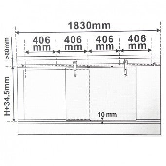 Sliding Mini Barn Door Track+Roller Set (Oil Brush)