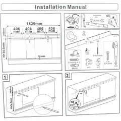 Sliding Mini Barn Door Track+Roller Set (Oil Brush)