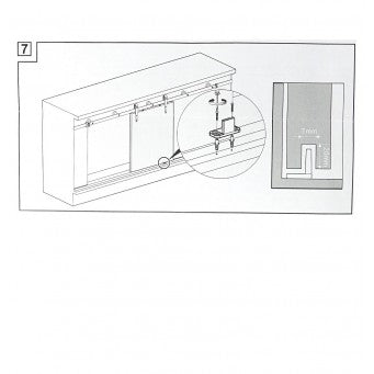 Sliding Mini Barn Door Track+Roller Set (Oil Brush)