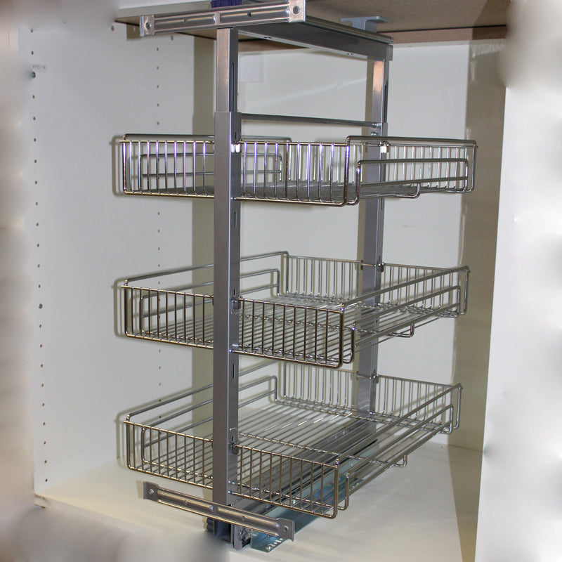 Mini Pull-out Pantry H25.2-29.5" x D20" x W14" 3 Baskets WPP3-14